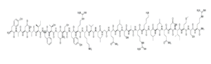 The chemical structure of Sermorelin