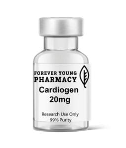 A vial of Cardiogen 20mg from Forever Young Pharmacy