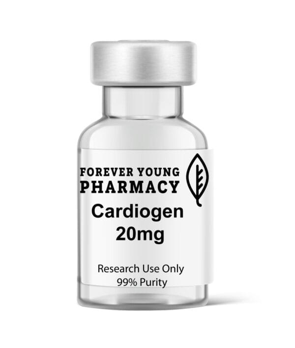 A vial of Cardiogen 20mg from Forever Young Pharmacy