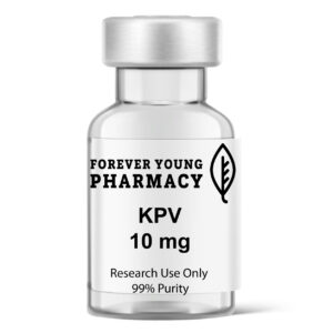 A vial of KPV 10mg from Forever Young Pharmacy