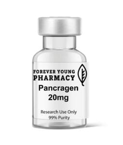 A vial of Pancragen 20mg from Forever Young Pharmacy