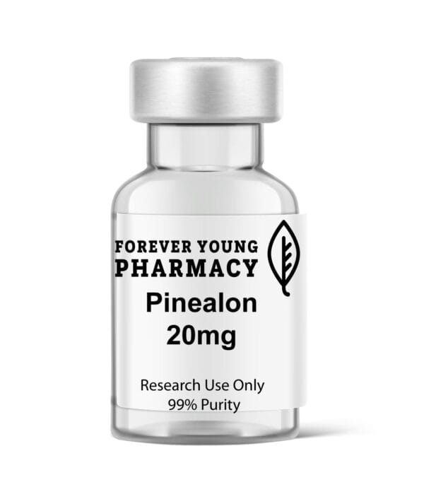 A vial of Pinealon 20mg from Forever Young Pharmacy