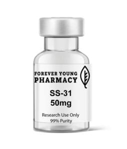 A vial of SS-31 50mg from Forever Young Pharmacy