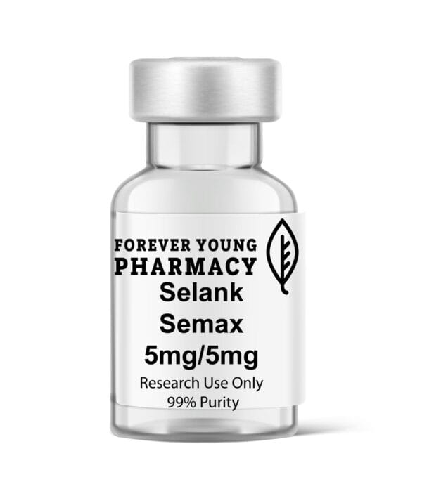 A vial of Selank Semax 5mg from Forever Young Pharmacy