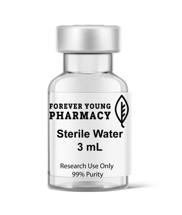 A vial of Sterile Water 3mL from Forever Young Pharmacy